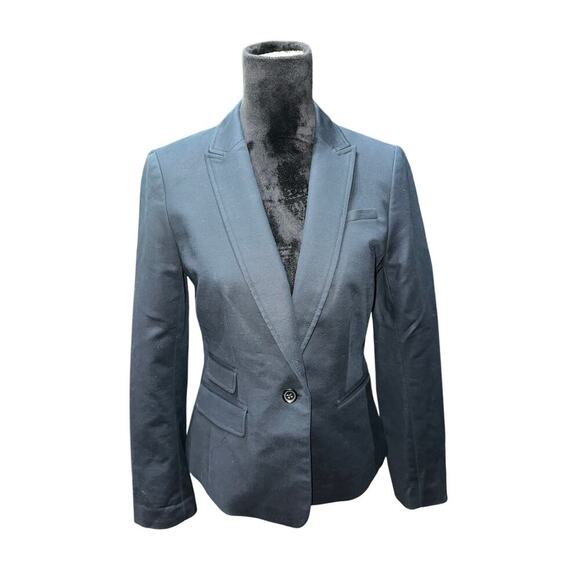 Banana Republic Blazer Single Button Classic Office Work Career Black 8 - Picture 2 of 9